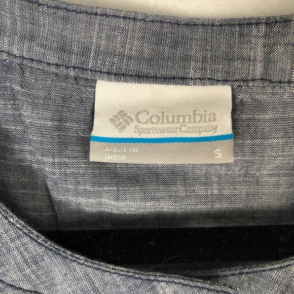 Columbia Chambray Shirt Women's Size Small Camp Henry Relaxed  NEW - Picture 2 of 10